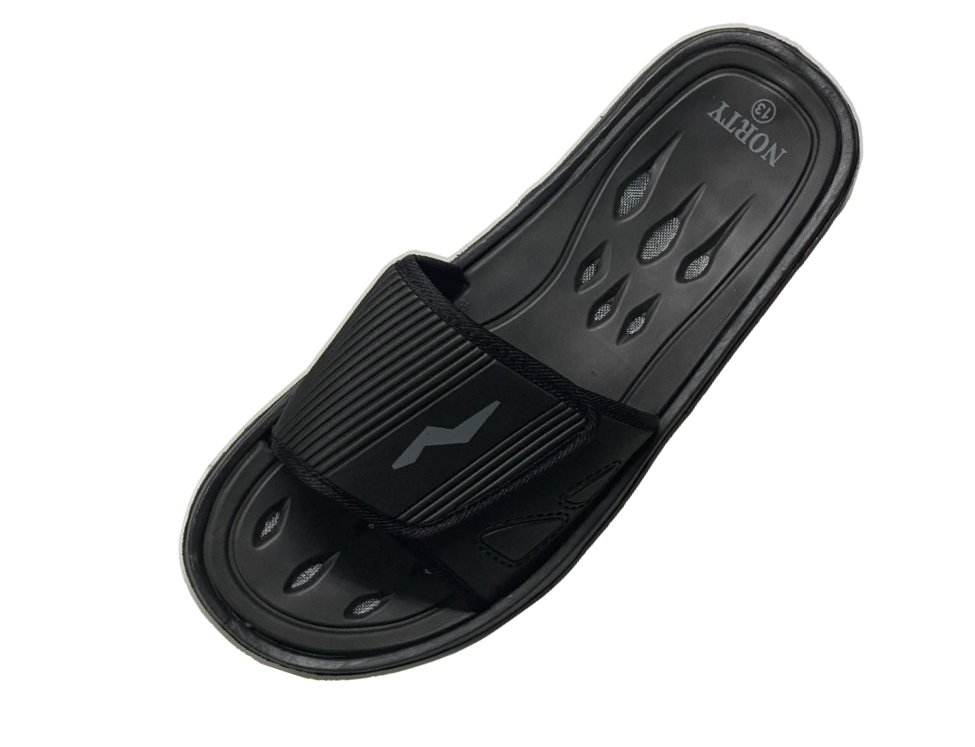 NORTY Young Men's Drainage Slide Sandal, (21006) Black